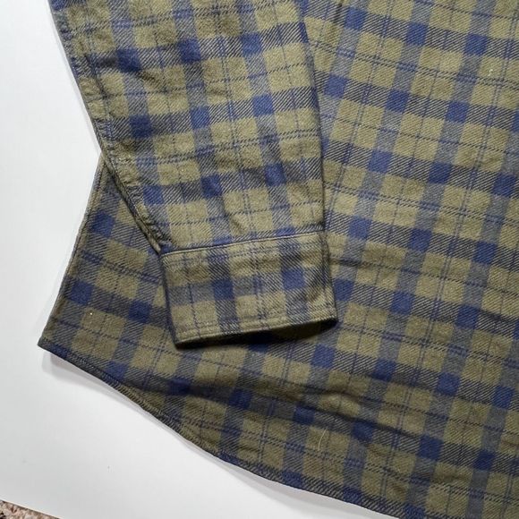 NWOT Faherty Legend Sweater Shirt Long Sleeve Flannel Green Blue Plaid Mens XL - Picture 8 of 10